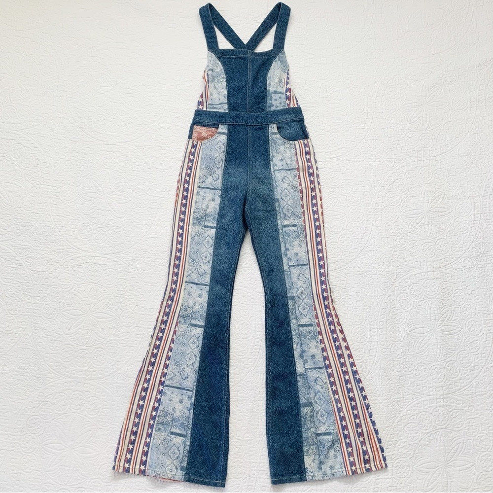 Free‎ People 'We the Free' Dallas Flared Denim Jumpsuit, Stars and Stripes